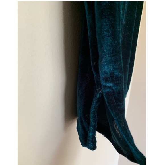 NWOT! Brandy Melville | Teal Velvet Crop Top - Picture 3 of 3